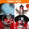 6FT Halloween Animatronics Clown Decorations, Sound Activated Standing Animated Talking Clown Holding Balloon Light Up Eyes for Indoor Outdoor Creepy Party Prop Yard Decor
